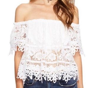 Lace Free People off the shoulder crop top